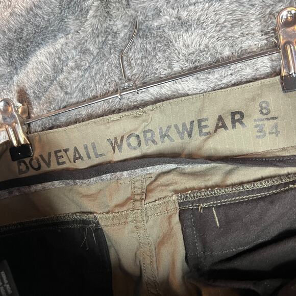 Dovetail Workwear Day Construct Pants Womens 8/34 Green Cargo Double Knee Light - Picture 3 of 10